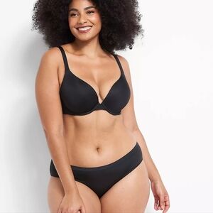 Cacique black Smooth Boost Plunge underwire Bra sz 50 B new WL289